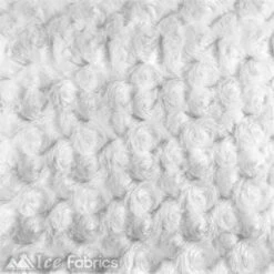 White Minky Rose Rosebud Fabric Blanket Fabric