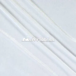 White Poly Spandex 4 Way Stretch Velvet Fabric/ Super Soft