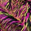 Hot Pink Yellow Black 3 Tone Long Pile Design 60 Inches Wide Faux Fur Fake Fabric -Luxtex Store yellow hot pink and black faux fur fabric by the yard 3 tone fashion fabric material 607131